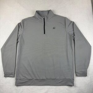 Peter Millar Perth Sugar Stripe Quarter Zip Pullover Mens XL Blk White MEOCEK40E